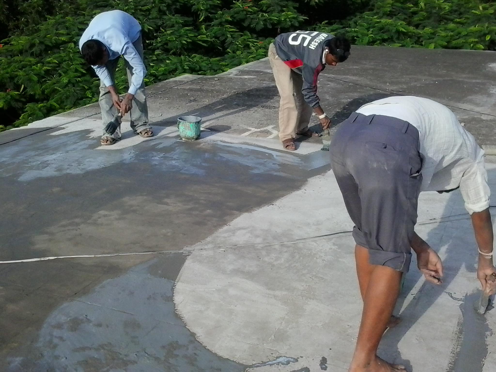 Terrace crack filling and protective coating application in Kothrud Pune